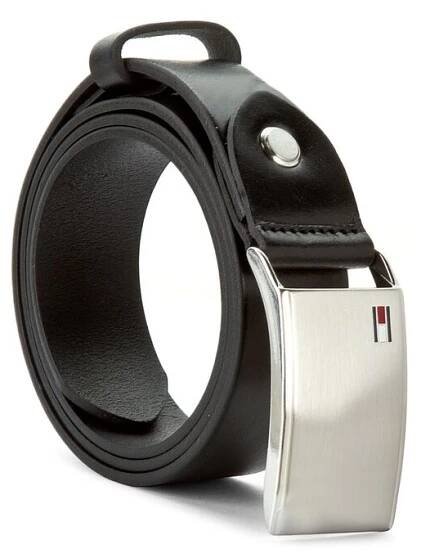 Pánský pásek Tommy Hilfiger Th Plaque Belt 3.5 Adj AM0AM01995 Černá