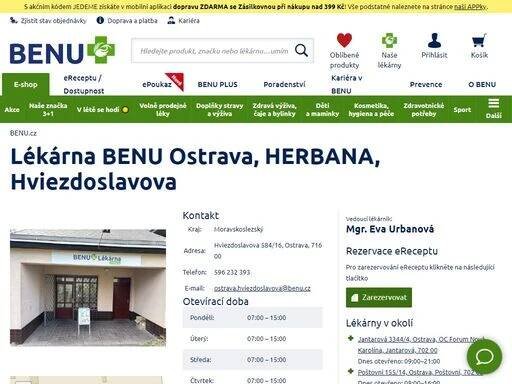 LÉKÁRNA HERBANA , Ostrava, Radvanice - Živéfirmy.cz