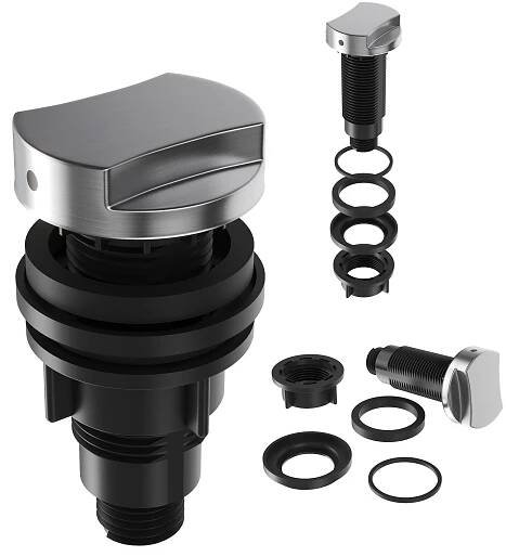 KNOFLÍK PRO AUTOMATICKÝ SIFON, KUCHYŇSKÝ DŘEZ, OCELOVÝ, ABS
