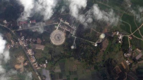 A satellite image of a Chinese balloon launch site and associated facilities on Hainan Island that was taken on February 16, 2023. PHOTO © 2023 PLANET LABS INC. ALL RIGHTS RESERVED. REPRINTED BY PERMISSION