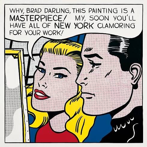 Roy Lichtenstein, Masterpiece, 1962. Oil on canvas, 54 × 54 inches (137 × 137 cm) © Estate of Roy Lichtenstein