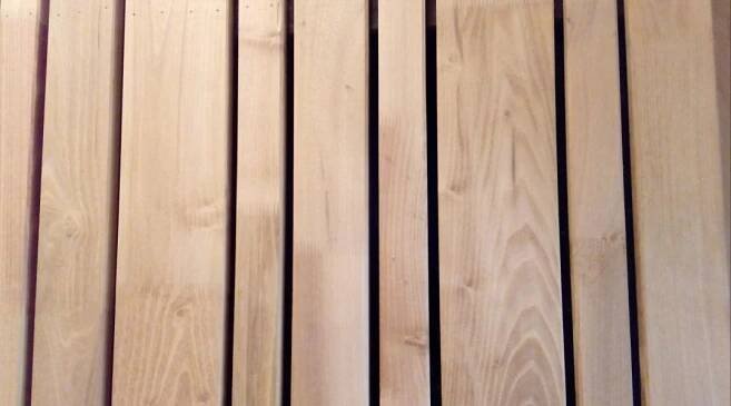 a close up view of wood slats