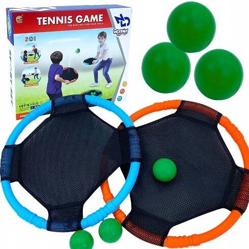 DOVEDNOSTNÍ HRA ODRÁŽENÍ TENISOVÉHO MÍČE 2V1 PALETKY FRISBEE RINGO CATCH BA