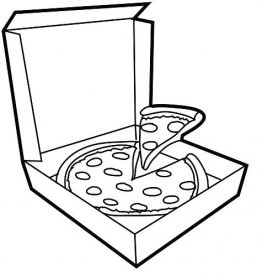Omalovánky k vytisknutí a online Pizza v krabici