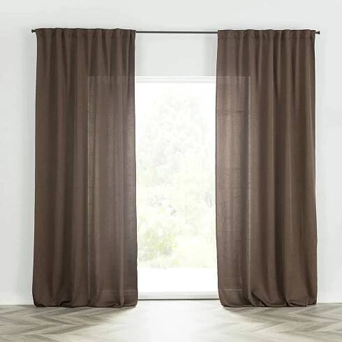 Hotový závěs BASIC s řasící páskou 140x300cm tmavě hnědý