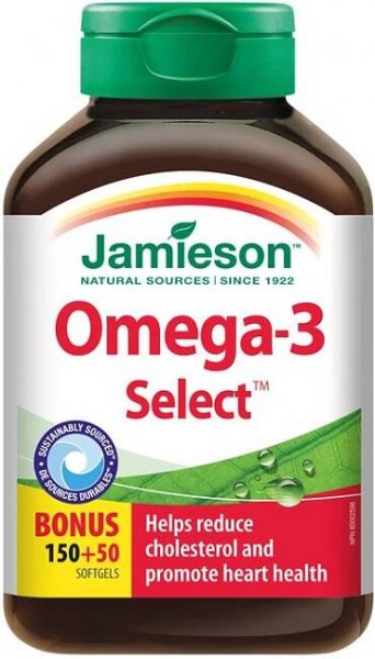 Jamieson Omega-3 Select 1000 mg 200 kapslí