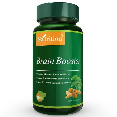 Brain Booster - Ginkgo Biloba Complex Capsules - Ginkgo Biloba, Cistanche Tubulosa, Turmeric Extract, Fo-ti Extract Combination - Na'trition