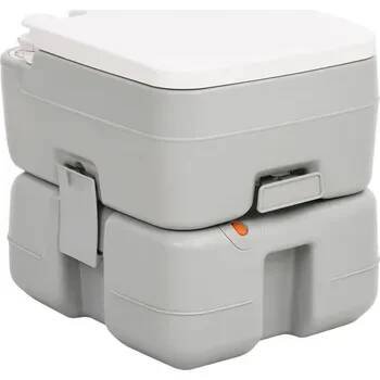 Chemické WC OMAXI Přenosná kempingová toaleta šedá a bílá 15+10 l HDPE 782443