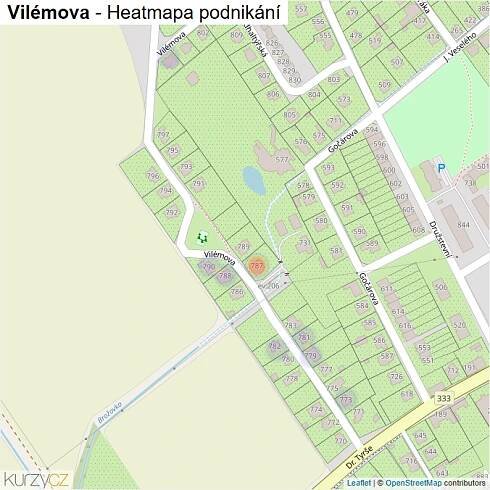 Mapa Vilémova - Firmy v ulici.