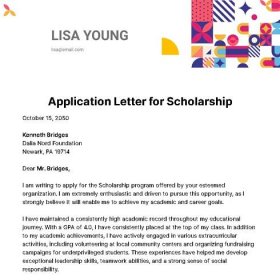Application Letter for Scholarship Template