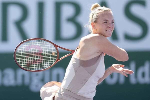 Kateřina Siniaková v zápase dvouhry na Indian Wells, kde dnes hraje šest Čechů a Češek