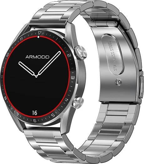 Armodd Silentwatch 5 Pro, stříbrné/kovový řemínek + silikonový řemínek
