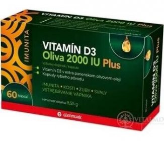 Vitamín D3 OLIVA 2000 IU PLUS 1×60 cps, výživový doplnok