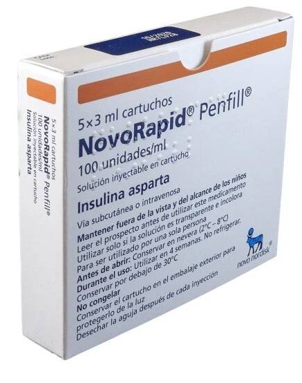 NOVORAPID PENFILL 100 U/ML 5 CARTUCHOS 3 ML