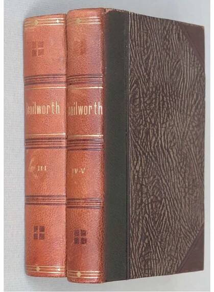 Kenilworth, sv. 1-5 [1827; historický román; německy; 16. století; vazba; kůže]