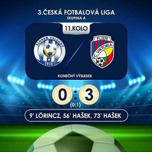 FC Slovan Velvary - A tým proti Plzni tvrdě narazil