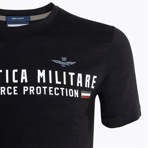 Pánské tričko Aeronautica Militare Heritage jet black L Velikost L