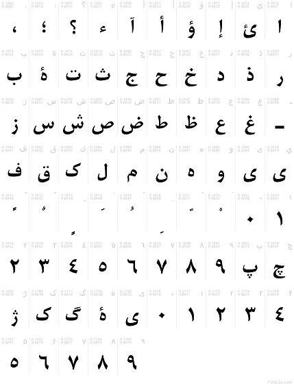 Arabské písmo - Tabulka znaků