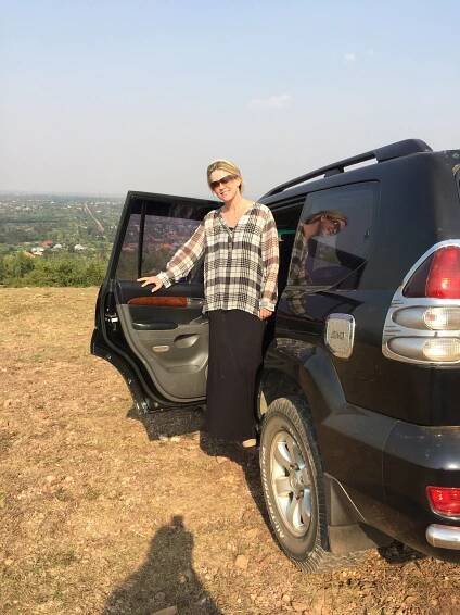 Jennifer Gross, founder of Blue Chip Foundation, engaging with local community during her visit to Rwanda.