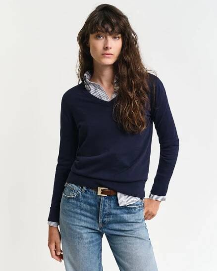 Fine Knit V-Neck Sweater