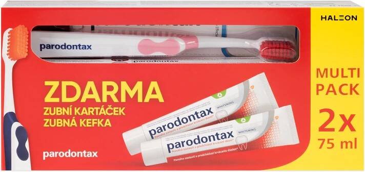 Zubní pasta PARODONTAX Whitening 2x 75 ml + kartáček 159 Kč