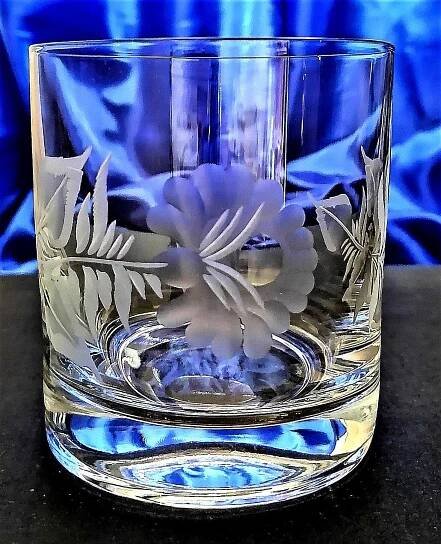 LsG-Crystal Skleničky na Whisky ručně broušené ryté dekor Růže WH-545 280ml 2 Ks.