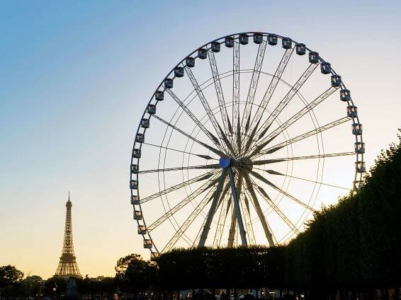 Eiffel Tower and the Grand Roue de Paris
