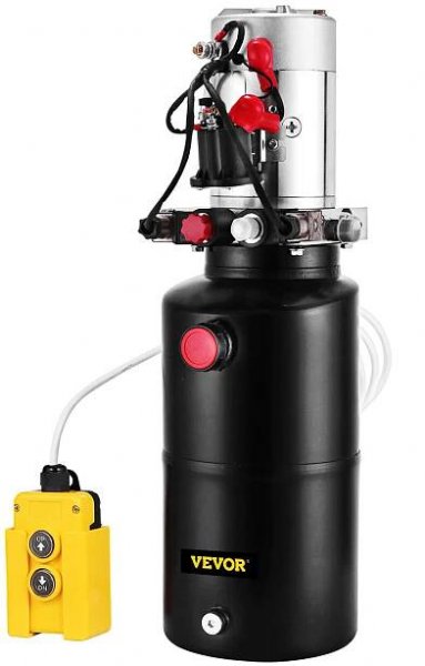 VEVOR 8 QT dvojčinný hydraulický agregát 12 V hydraulické čerpadlo dvojčinné zařízení pro nůžkové zvedáky sklápěcí vozy obytné automobily autodoprava