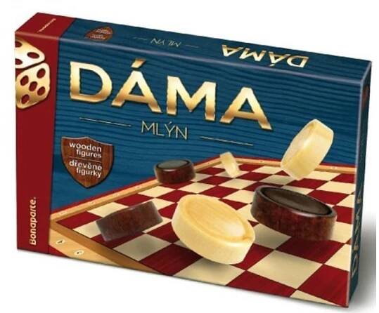 Dáma + mlýn společenská hra v krabici