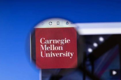 Carnegie Mellon University website homepage logo visible on display screen