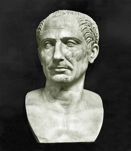 Marble bust of Julius Caesar.