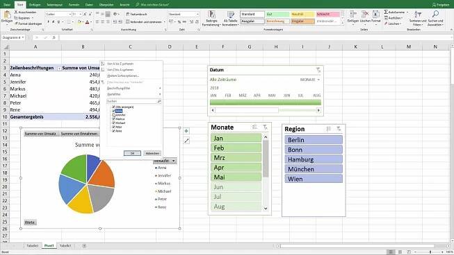 Vytváření pivotových tabulek v programu Excel