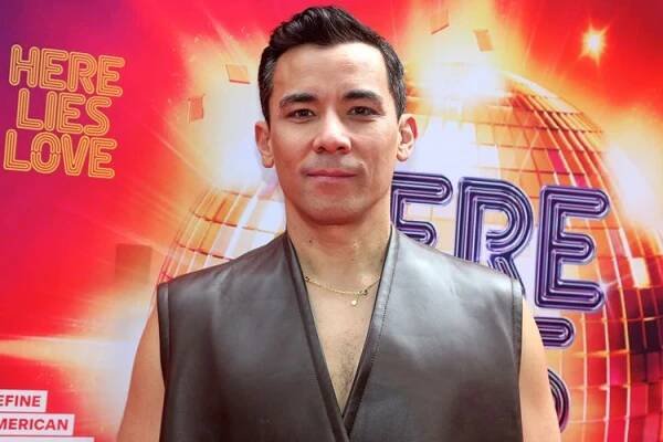 Conrad Ricamora attends the opening night of "Here Lies Love" at Broadway Theatre on July 20, 2023 in New York City.