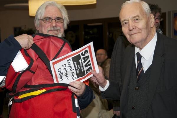 CJ Stone and Tony Benn at the Gulbenkian Theatre Canterbury