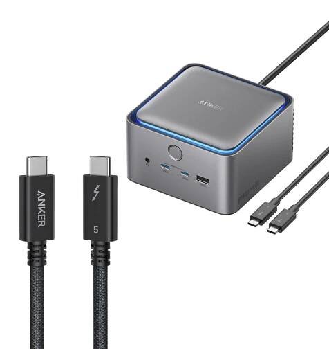 Anker Prime TB5 Docking Station (14-in-1, 8K, Thunderbolt 5 ) and Thunderbolt 5 Cable (3.3 ft, 80Gbps, 240W)
