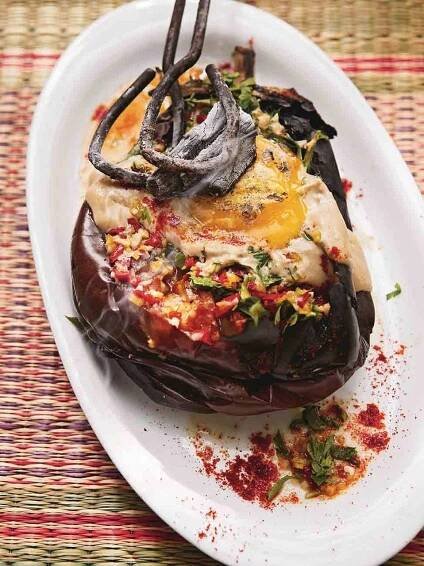Whole burnt aubergine