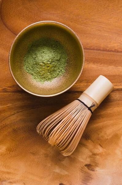 Green matcha tea still life