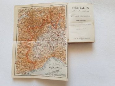 Starý obsáhlý průvodce Beadeker - Severní Itálie 1911 mapy plánky - Knihy a časopisy
