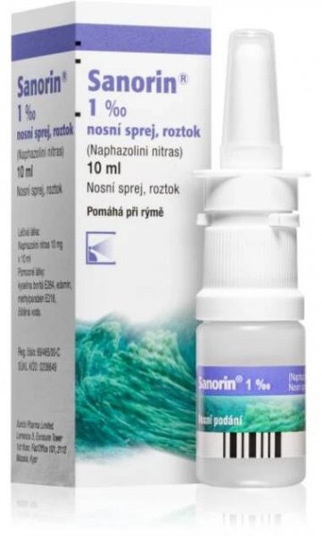 Sanorin Sanorin 1 mg/ml nosní sprej, roztok při příznacích akutní rýmy
