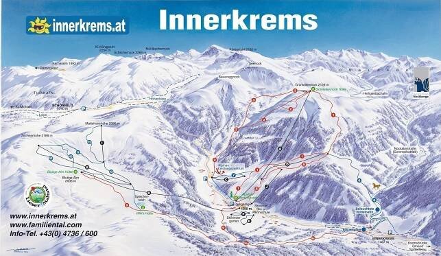 Innerkrems Průvodce po středisku, mapa lokací & Innerkrems ubytovaní