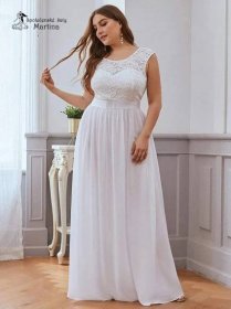 Bílé svatební šaty "Siera XXL" s krajkovým živůtkem