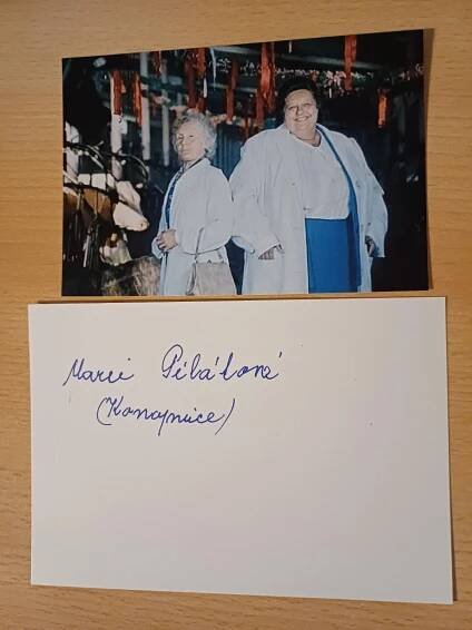 Pilátová Marie, herečka, kartička s originálním autogramem KONOPNICE