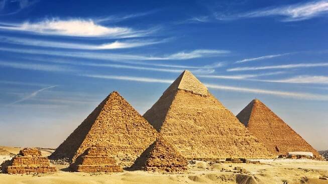the pyramids at Giza