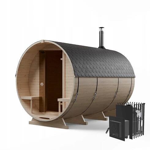 Zahradní sauna BECZKA 340 сm 3KR, sada s kamny na dřevo