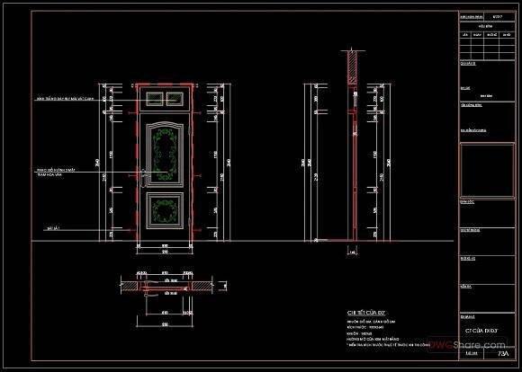 364.Free cad blocks Detail door DWG download