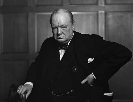 Winston Churchill wearing suit is looking at camera - 1941