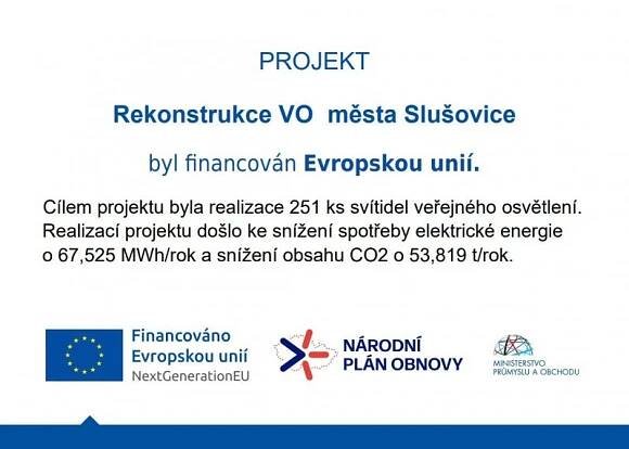 Dotace na projekt rekonstrukce veřejného osvětlení - Město Slušovice