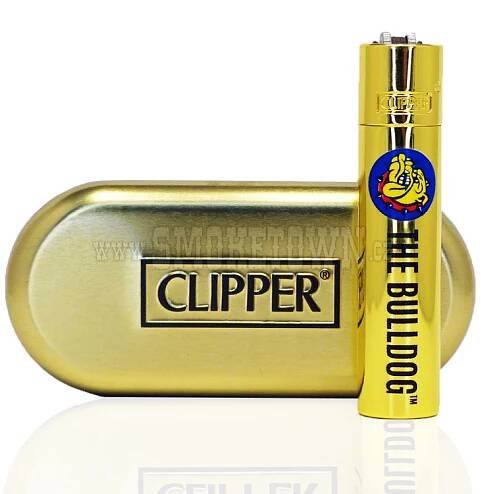 KOVOVÝ CLIPPER THE BULLDOG S KRABIČKOU ZLATÝ