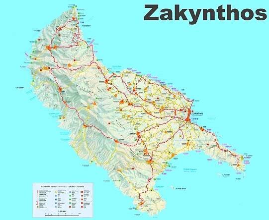 Zakynthos mapa ke stažení – Mapy ostrova Zakynthos