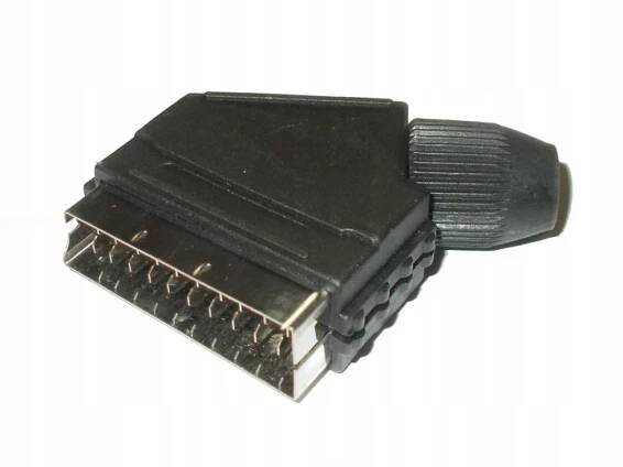 2× WTYK EURO SCART 21pin LUTOWANY NA KABEL (0947)